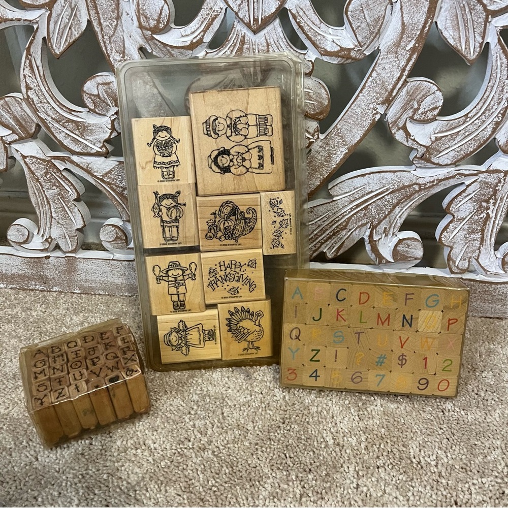 Stampin’ Up Assorted Vintage Wooden Rubber Stamp Set 109 Pieces - Picture 2 of 6
